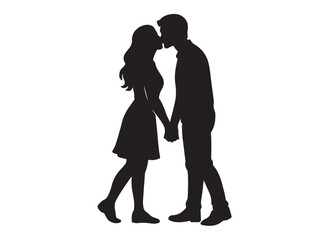 romantic couples logo silhouette vector illustration, wedding couple silhouette vector logo, beautiful romantic couples pose logo vector silhouette on white background,  