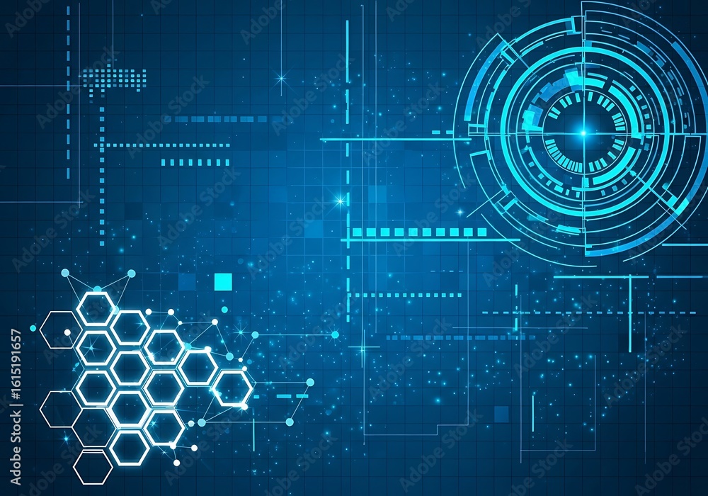 Aufkleber abstract digital technology background with futuristic design elements and lines