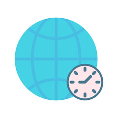 Time zone globe icon vector image. Suitable for mobile apps, web apps and print media.
