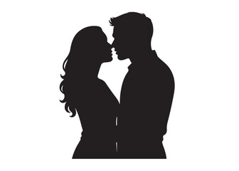 romantic couples logo silhouette vector illustration, wedding couple silhouette vector logo, beautiful romantic couples pose logo vector silhouette on white background,  