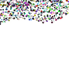 Abstract colorful confetti dots border, a perfect design element 