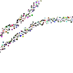 Abstract lines of colorful dots. The image is dynamic and evokes a sense of movement