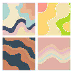 Set of abstract wavy backgrounds.