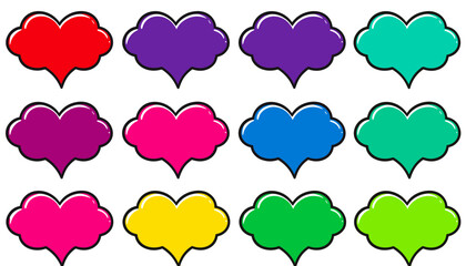 Set of Colorful Speech Bubbles, Representing Communication and Creativity