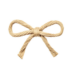 Elegant Twine Bow Knot on Rope Isolated on White Background