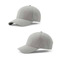 Fototapeta premium Grey baseball caps isolated on white background for fashion and sport use