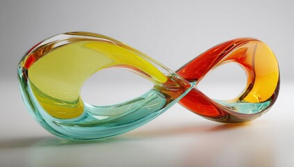Glass infinity loop sculpture