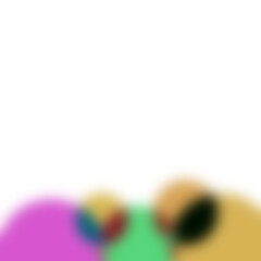 Abstract colorful blurred shapes floating across a vast open expanse. The colors blend softly, creating a sense of depth and visual interest