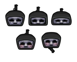 Funny ninja face characters vector design