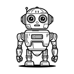 Fototapeta premium Vector illustration of a Robot isolated on white
