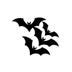 Eerie swarm of flying bats for spooky Halloween season designs and ghostly themed decorations