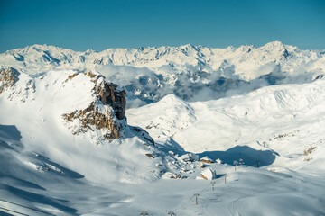 View from the top of a mountain, France, La Plagne