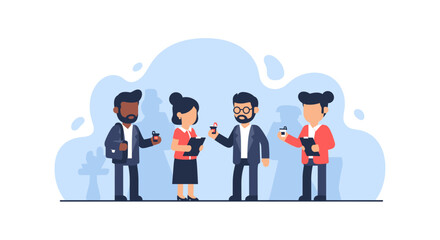 Diverse business team having a coffee break, perfect for website banners or company brochures.