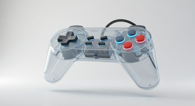 Translucent gamepad illuminating the gaming experience for modern electronic console