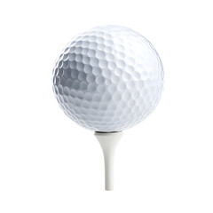 Professional Golf Ball on Tee Isolated on White Background for Sports Advertising