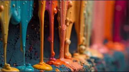 video footage background. close up. flowing paint. bright colors. liquid. abstraction. template. Space for text. website festive 4k banner promotion art UI/UX creative interface. Generative Ai content - Powered by Adobe