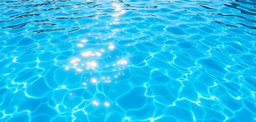 Obraz premium Azure pool water, shimmering sunlight reflecting on surface, leisure, serenity