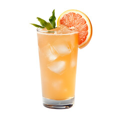 Refreshing Citrus Cocktail with Ice and Pink Grapefruit