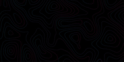Black and White Vintage Topographic Map Featuring Seamless Geometric Contours and Depth Pattern. Modern Cartography Banner A Dark Topographic Design with Wavy Geometric Patterns and Gold Contour Lines
