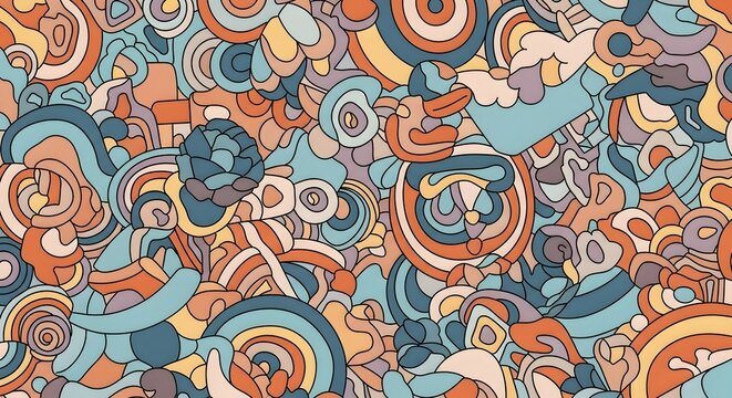 Abstract Shapes in Orange and Blue - Powered by Adobe