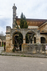 Romanesque cloister arches of San Andres Church in Barrio de San Pedro