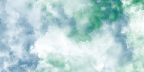 Abstract watercolor background displaying gradations of blue green and white with brush stroke texture for decorative design elements.