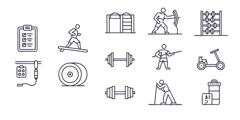 Outline icons for sport theme