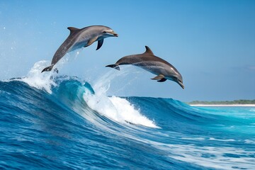Fototapeta premium dolphin jumping in the water