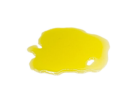 Puddle of olive oil puddle isolated on transparent or white background, png