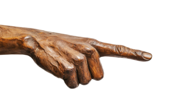 Hand showing finger pointing on white background,png