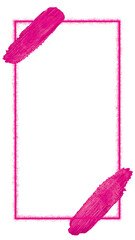 Rectangular Frame with Brush Stroke Corners and Splatters with Transparent Background