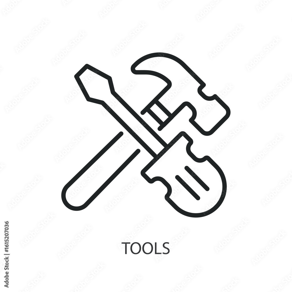 Poster tools thin line vector icons.