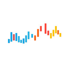 Photo of stock market chart isolated on transparent background