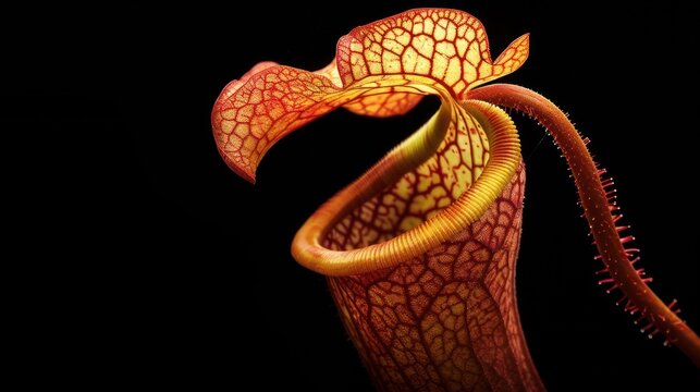 Close-up of a vibrant pitcher plant