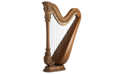 Harp on white background,png