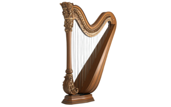Harp on white background,png