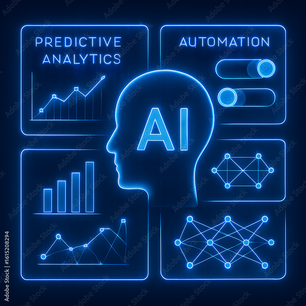 Aufkleber unlock future insights with ai predictive analytics and automation technology driving business growt
