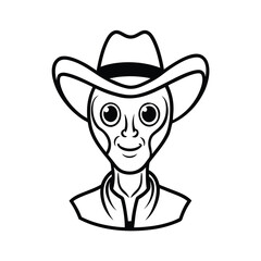 cowboy alien head cartoon
