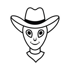 cowboy alien head cartoon
