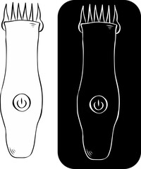 Electrical Hair Clipper trimmer Isolated logo. Vector graphic line ink illustration. design for fashion graphics, textile prints, fabrics, wallpapers. For logo, web, package, sticker.