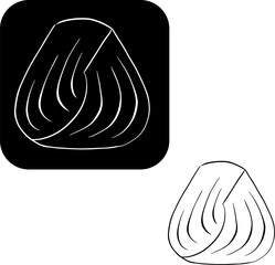 Hair strand lock Isolated logo. Vector graphic line ink illustration. Strong healthy brunette curls for care and beauty concept. Illustration for beauty salon, cosmetic store, makeup design.