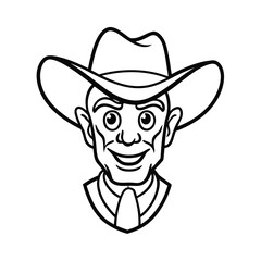 cowboy alien head cartoon