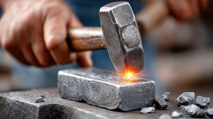 blacksmith using hammer