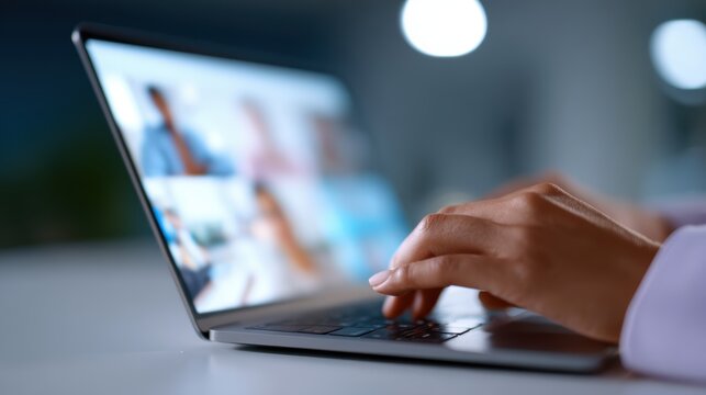 Laptop displaying virtual classroom interface