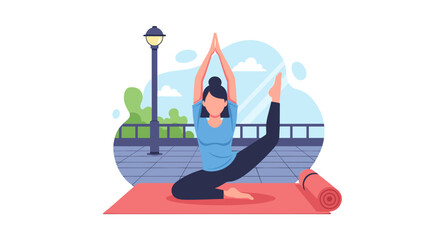 Woman doing yoga outdoors: Perfect for wellness websites, fitness blogs, or health publications.