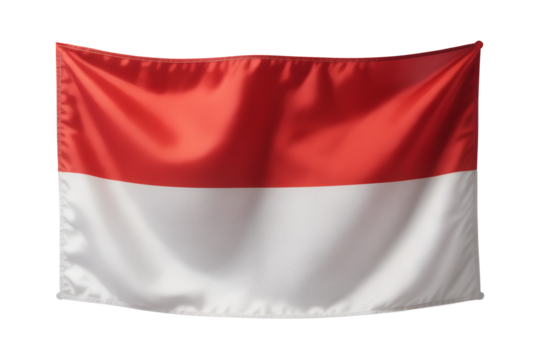 Waving Indonesian flag with red and white horizontal stripes, a symbol of national pride and identity.