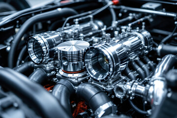 Obraz premium High Performance Engine Precision Engineering and Automotive Technology