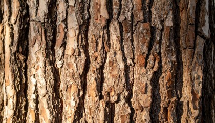 Obraz premium Detailed Textured Tree Bark Surface with Brown and Orange Hues and Natural Light