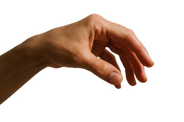 A close-up of a Caucasian male hand reaching out gently, showcasing intricate details of the fingers and palm.