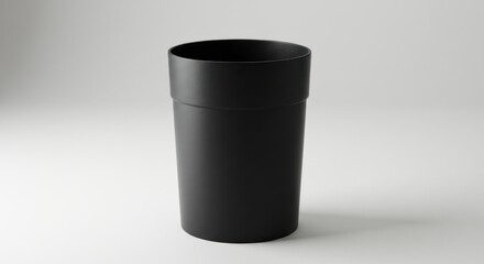 Monochrome cylindrical container evokes a sense of modern simplicity and utility
